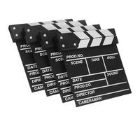 Artibetter Claqueta de Directores Negros de Madera 4piezas, Fácil de Escribir y Llamativa, Adecuado para Series de TV y Actuaciones Teatrales