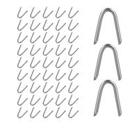 Artibetter Clavos en U para Vallado Jardín Exterior, 70 Piezas de Hierro Plata Mejor Agarre y Gran Poder de Sujeción para Cercas y Césped