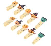Artibetter Clip de Madera Forma de Calabaza Estilo Halloween, Material Madera y Metal 40 Piezas para Fotos y Aperitivos Adecuado para Fiestas y Decoración