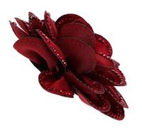 Artibetter Clips de Zapatos con Flores Desmontables de Poliéster, Broche de Flor Roja con Gemas de Imitación, Adorno Tridimensional para Zapatos de Novia y Fiesta, Accesorio Decorativo