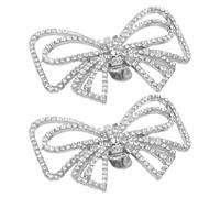 Artibetter Clips para Zapatos Diseño Desmontable y Lazo de Metal con Piedras Brillantes en Color Plata para Fiesta Nocturna y Compromiso Elegante