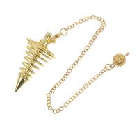 Artibetter Colgante de Adivinación Espiral de Metal Forma de Cono Hueco Dorado Péndulo Espiral Cadena Metálica Accesorio Único para Sanación y Uso Esotérico