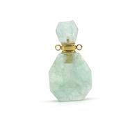 Artibetter Colgante de Fluorita Natural Verde Mini Frasco de Perfume Ligero y Resistente Accesorio para Collar Femenino Aromaterapia y Decoración Joyería sin Cadena para Uso Festivo