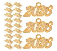 ARTIBETTER Colgantes de Aleación Número 2026 Tamaño Medio 100 Piezas Color Dorado Dijes para Hacer Joyas DIY Accesorios para Collares Pulseras y Llaveros Ideales para Graduación y