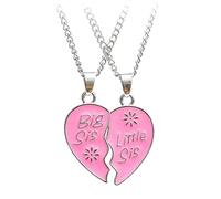 Artibetter Collar Colgante de Corazón de Rompecabezas, Conjunto de 2 Piezas, Color Rosa, Joyas de Graduación para Hermanas, Obsequio para Mejores Amigas, Collar de Rompecabezas Sentimental