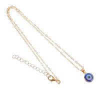 Artibetter Collar Colgante Ojo Turco Azul Borde Dorado Cadena Ajustable Protección contra Mal de Ojo para Mujer Joyería de Cuello para Uso Diario
