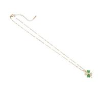 Artibetter Collar de Trébol de 4 Hojas Delicado para Mujer, Gargantilla de Clavícula Verde Colgante de Cristal Irlandés, Joyería para Día de San Patricio y Fiestas de Cumpleaños, Amuleto