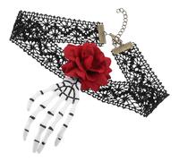 Artibetter Collar Gótico Punk para Mujer y Niña Acabado Pulido y Material de Plástico y Tela, Accesorio Elegante para San Valentín y Bodas