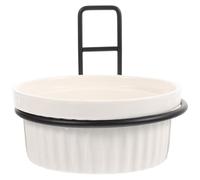 Artibetter Comedero Colgante para Mascotas Soporte de Pared Cuenco de Cerámica Diseño de Huella Juego de 2 Piezas Antideslizante para Perros y Gatos Accesorio Práctico para