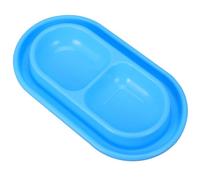 Artibetter Comedero Doble Pequeño para Gatos y Perros Diseño Antihormigas, Tazón de Comida y Agua Azul para Exteriores, Juego de Cuencos para Mascotas Pequeñas y Medianas