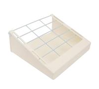 Artibetter Comedero para Conejos y Cobayas Soporte de Plástico Beige para Jaulas Pequeñas, Accesorio para Mantener el Heno Fresco y Evitar Desperdicios
