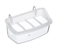 Artibetter Comederos Colgantes para Pájaros de Plástico 2piezas 4 Compartimentos Transparentes para Alimentación en Jaula y Uso Diario al Aire Libre