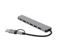 Artibetter Concentrador USB, Adaptador de Puerto USB 7 Interfaces, Conexión Múltiple y Uso Plug and Play para Portátil