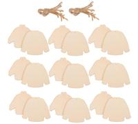 ARTIBETTER Conjunto de Adornos Navideños de Madera sin Terminar para Manualidades Diy de Rodajas de Madera para Decoración de Navidad con Cuerda para Actividades Familia