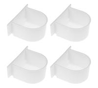 ARTIBETTER Contenedor de Alimento para Jaula de Pájaros 4 Piezas de Plástico Blanco, Fácil de Instalar y Portátil para Palomas y Cacatúas