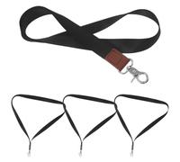 ARTIBETTER Cordón para Credenciales de Identificación Negro Grande 50 CM Pack de 4 Unidades con Clip Metálico Desmontable Cordón para Tarjetas Escolares Oficina y Eventos Cuerda para