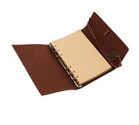 Artibetter Cuaderno de Notas Piel Sintética con Recambiables Diario Portátil para Estudiantes y Viajeros Libreta de Escritura Diaria Color Amarillo Marrón