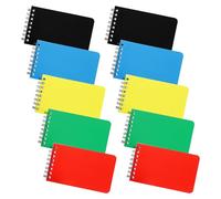 Artibetter Cuadernos Espiral A7 Pequeños de 3X5 Pulgadas Pack 10 Unidades Colores Surtidos Rojo Verde Azul Negro Amarillo Mini Blocs de Notas de Bolsillo para Oficina Escuela y