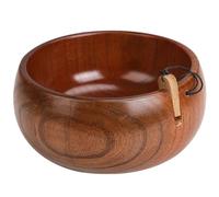 Artibetter Cuenco de Madera Organizador para Evitar Enredos para Guardar Hilo de Crochet con Tapón de Madera y Soporte Funcional para Tejer y Ganchillo