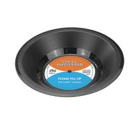 ARTIBETTER Cuenco de vinilo retro de plástico vintage original Lp Record Pattern Fruit Bowl comida postre apetito plato para el hogar, restaurante, boda fiesta