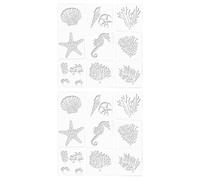 Artibetter de Plantillas de Dibujo Huecas para Pintar y Dibujar 2 de Vida Marina en Pet Herramienta Creativa y Práctica para y