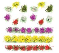 Artibetter de Racimos de Flores Miniatura de Resina 42 Flores en Total 6 Cajas para de Paisaje de Simulación en Maquetas de Trenes y Paisaje