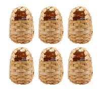 Artibetter de Refugio con de Hecho Pájaro para Nido a Gancho Mano Bambú Natural Colgar Transpirable Decoración 10x7x12 Cm 6 Unidades Exterior para Aves Pequeñas para Jardín Patio