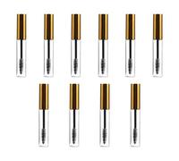 Artibetter de Rímel de Plástico Dorado Capacidad 10ml 10 Botellas Vacías con Varita para Embalaje Cosmético y Viajes