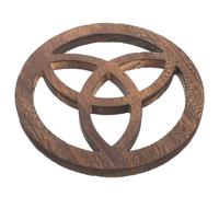 Artibetter Decoración de Pared Redonda de Madera para Altar Católico, Diseño Rústico Vintage Fácil de Instalar Adecuado para Decoración de Dormitorio Matrimonio