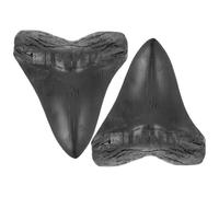 Artibetter Decorativo 2 Piezas en Resina Negra de Dientes Simulados de Megalodón para Colección Obsequio Único