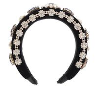 ARTIBETTER Diadema Barroca para Niña Flores y Cristales Azules, Diseño Acolchado, Accesorio Elegante para Peinados Diarios y Ocasiones Obsequios, Diadema Encantadora y Decorativa