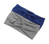 ARTIBETTER Diadema Elástica Ancha para Yoga 2 Piezas, Banda Antideslizante de Tela Transpirable, Accesorios de Diadema para Mujer en Gris Claro y Azul, Adecuado para Deporte y Fitness