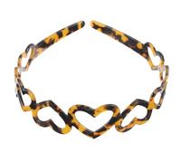 ARTIBETTER Diadema para Mujer en Acetato Color Carey Diseño Hueco Francés y Detalle de Corazón, Accesorio Cabello de Maquillaje y Spa, Diadema Decorativa de Moda para Uso Diario