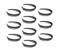 ARTIBETTER Diademas Antideslizantes para Mujer y Niña Peine de Dientes Lisos, Pack 10 Piezas Negras, Accesorio Cabello Adecuado para Deportes, Senderismo y Uso Diario