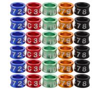 Artibetter Diseño Cerrado Seguro 50 Anillos Metálicos para Identificación de Patas de Pájaros y Loros Colores Variados para Cría y Granjas