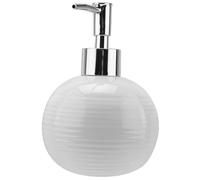 Artibetter Dispensador de Loción de Cerámica de Color Blanco con Bomba, | Recargable para Baño y Lavadero, Fácil de Apretar, Uso para Mujeres y Hombres, Acabado Blanco