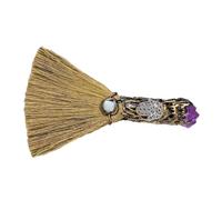 Artibetter Escoba Mágica de Cuarzo Natural para Halloween Decoración de Bruja, Material de Vidrio y Junco, Fácil de Instalar para Fiestas de Baile y Ambiente Especial