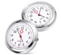Artibetter Esfera de Reloj de Enfermera 2 Piezas de Cuarzo Vidrio Plata Varios Estilos Diseño Conciso y Fácil de Llevar para Bricolaje Manual para Relojes de Bolsillo Únicos