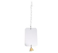 Artibetter Espejo Colgante 1 Pieza para Jaula de Pájaros Campana, Juguete de Metal para Entretenimiento de Periquitos y Cacatúas o Tienda