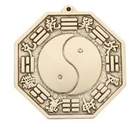 Artibetter Espejo Espejo Tai-chi Feng Shui Bagua Artesanía Fina de Latón Dorado para Exorcismo y Decoración de Habitación para Alejar Espíritus Malignos