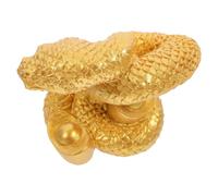 Artibetter Estatua de Serpiente Estilo Chino de Resina Dorada Modelado Realista Figura Pequeña Decoración de Jardín y Hogar para Oficina y Otros Lugares