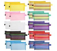 Artibetter Estuche Multifunción para Lápices De Nylon Malla, Paquete De 20 Unidades, Diseño Portátil Cremallera, Resistente Al Desgaste, Adecuado para Viaje y Uso Diario