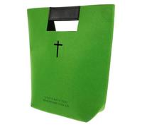 ARTIBETTER Estuche para Biblia de Fieltro Grande Diseño de Cruz Hueca, Bolsa de Compras y Estudio para Iglesia, Bolso Portátil Verde sin Etiqueta, Funda Multifuncional para Uso Cristiano