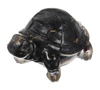 Artibetter Figura de Tortuga de Cristal Grava Decorativa, Adorno para Mesa de Noche, Efecto Decorativo y Diseño de Base Plana en Resina Negra para Festivales Obsequios