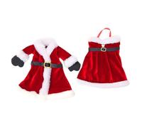 Artibetter Fundas para Botellas de Vino Navideñas de Punto 2 Piezas Diseño de Santa Claus Suéter y Falda Decoraciones Festivas para Fiestas y Hogar Tapas Decorativas para Botellas de