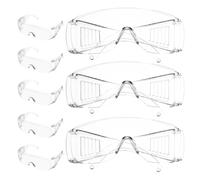 Artibetter Gafas de Seguridad para Trabajo y Laboratorio 8 Piezas Protección Ocular Diseño de Rejilla Material PC Transparente Resistente a Impactos Gafas de Plástico Ligeras Antipolvo
