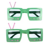 Artibetter Gafas Divertidas Forma de Televisor para Fiestas de Cumpleaños, Accesorio para Fotos, Material Abs, Color Verde, Diseño Cómodo y Original, Paquete de 2 Piezas