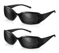 Artibetter Gafas Estenopeicas de PC para Adultos y Niños Diseño Ergonómico y Filtro de Luz para Protección Visual y Alivio de Fatiga Ocular, Paquete de 2 Piezas