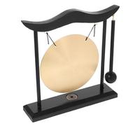 Artibetter Gong de Cobre Dorado para Decoración Zen y Meditación, Adorno Elegante de Mesa para Sala de Estar U Oficina, Campana China Confiable y Distintiva