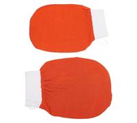 Artibetter Guantes Exfoliantes de Ducha 2 Piezas para Masaje Corporal y Limpieza Profunda, Manopla de Baño Portátil en Color Naranja, Exfoliación Corporal para Piel y Uso Unisex